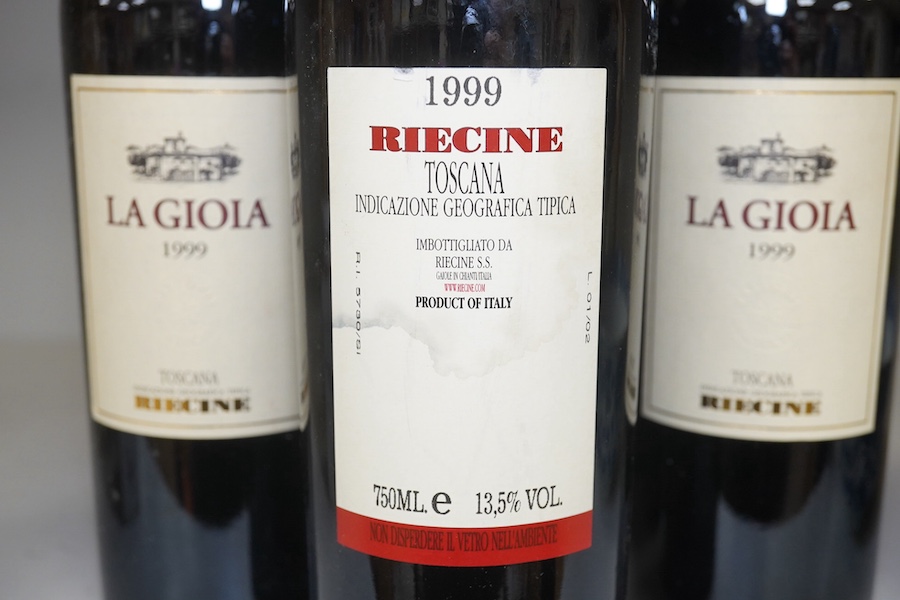 Nine bottles of Riecine Toscana Indicazione Geografica Tipica, La Gioia, 1999. Condition - good, storage history unknown.